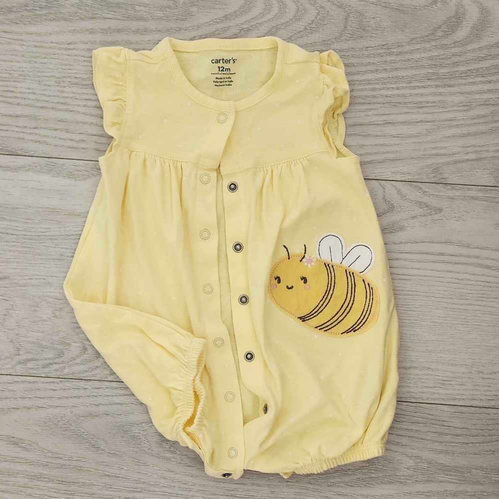 Yellow Baby Onesie with Bee Design